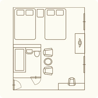 スタンダードツインルームの間取り図