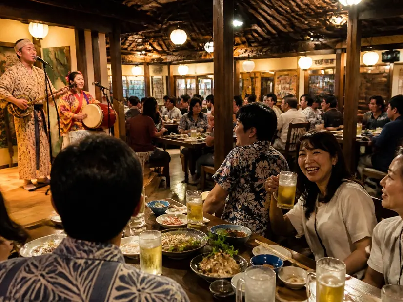 三線ライブを楽しむゲスト